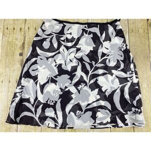 Ann Taylor‎ Petites Women's Size 6P 100% Silk A Line Skirt Lined Brown Ivory